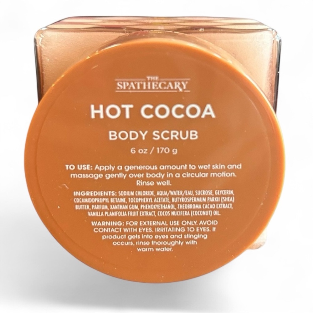 The Spathecary Hot Cocoa Body Scrub Cocoa Beans, Shea Butter, Coconut Oil NEW PC